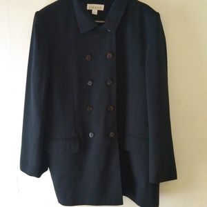 CHAUS Size 16 Black Double Breasted Blazer Jacket